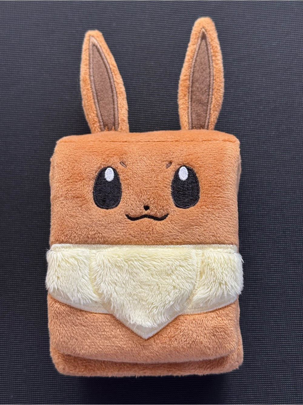 Pokemon Eevee Plush Card Case, Velcro, Soft, Trading Card Holder, Like New